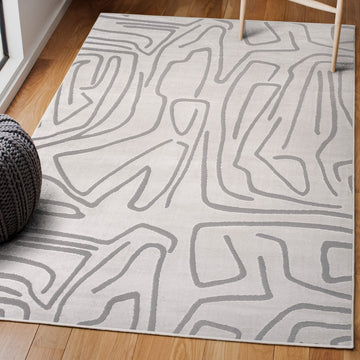 Alcina Modern Scandinavian Graphic Lines High-Low Area Rug